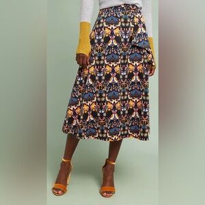 NWT Eva Franco Anthropologie Fox Woodland Midi Skirt Whimsical Cottagecore